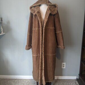 Vintage St. John's Bay Faux Sherpa Long Hooded Coat
